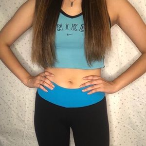 LULULEMON leggings with royal blue waistband